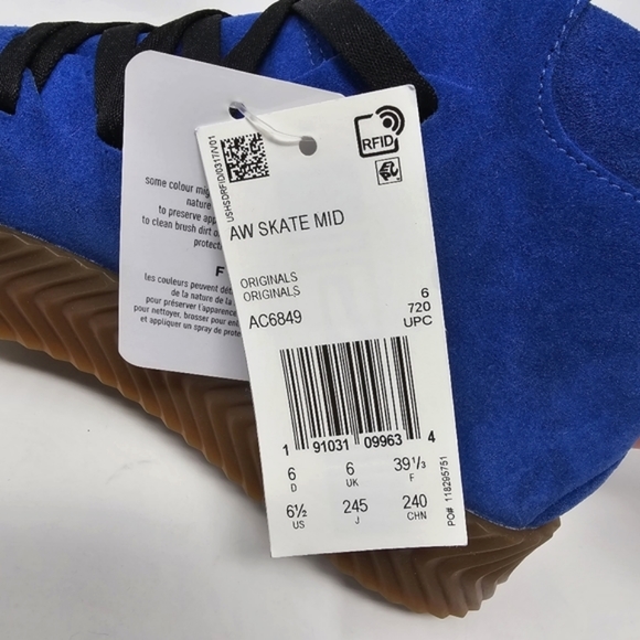 Alexander Wang x Adidas AW Skate Mid Shoes Bluebird Core Black Size 6.5 NEW - Picture 4 of 12